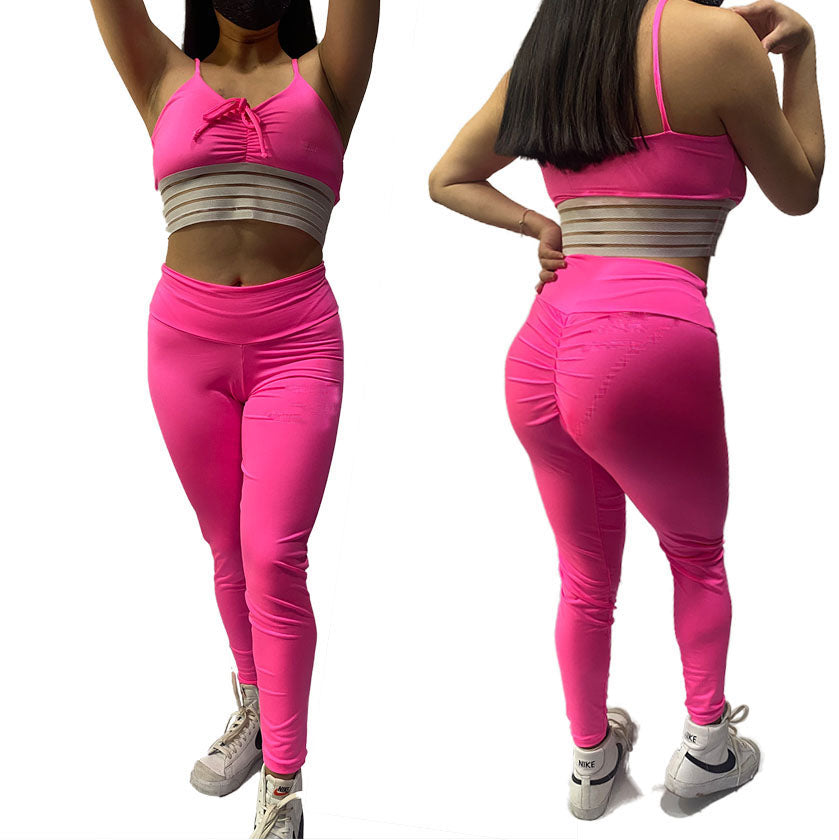 Conjunto rosa neon levanta gluteos